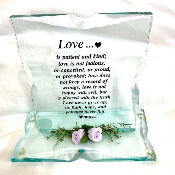 Love is patient glass plaque - Picture 1 of 1